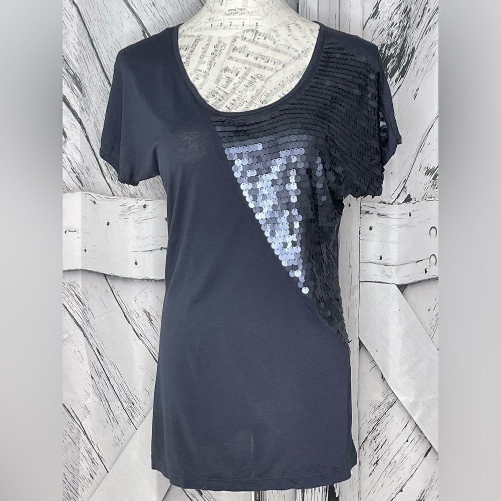 Fenn Wright Manson Blue Sequin Top M